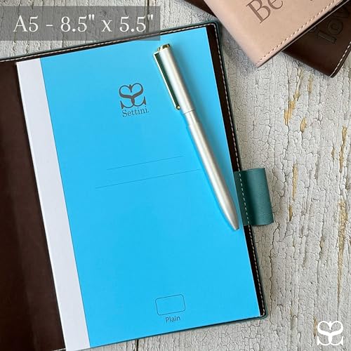 SETTINI® Refill Inserts for A5 Refillable Journal 192 Pages, Blank - color: Blue