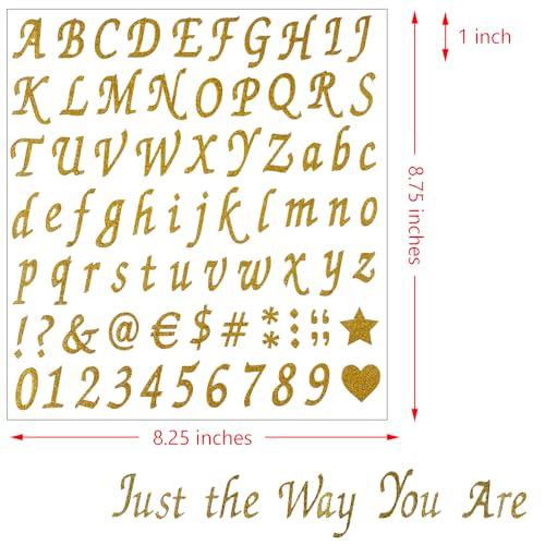800 Pieces 10 Sheets Glitter Alphabet Letter Stickers, Self Adhesive Letter and Number Stickers, Alphabet Number Stickers - color: Multi Colors