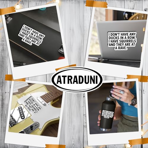 (3Pcs) I Don’t Have Any Ducks In A Row I Have Squirrels And They Are At A Rave Stickers Funny Sarcastic Quote Humor Gifts Waterproof Vinyl Decals Water Bottle Bumper Hard Hat Phone Laptop Size 2" x 3" - color: I Don’t Have Any Ducks in a Row