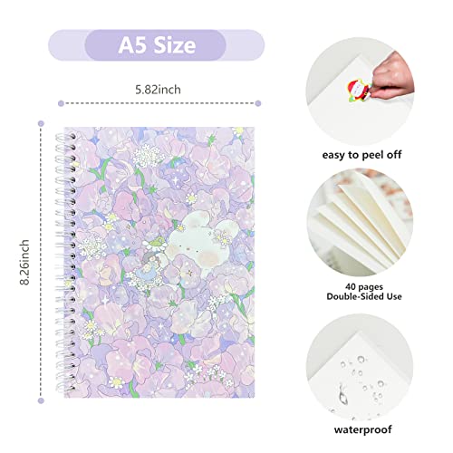 YUATCYA Reusable Sticker Collecting Book Storage Album with 40 Sheets Blank Release Paper - A5 Size Stickers Organizer Collection Holder Book for Adult (PURPLE)