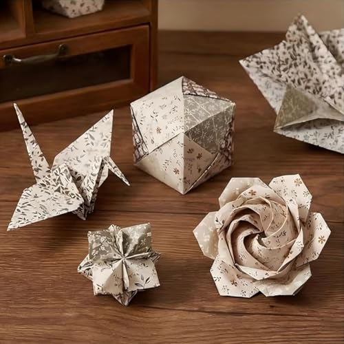 Boho Scrapbook Paper 12x12 - 24 Sheets Flower Patterned Cardstock Paper Pads,Coloured Double-Sided Decorative Craft Papers Pack for Scrapbooking, Junk Journaling, and Card Making (Antique White) - color: Antique White