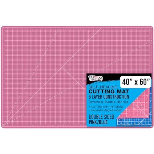 U.S. Art Supply 40"x60" Self-Healing Cutting Mat 5-Ply Pink/Blue - color: Pink/Blue