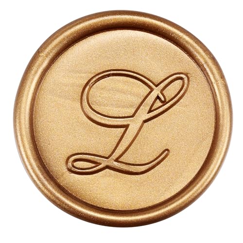 Yoption Brass Letter L Sealing Wax Stamp, Rosewood Handle, 1 inch Diameter, Art and Decorating | Brass Head and Wooden Handle Sealing Stamp for Wedding Invitations, Envelopes, Christmas Cards, Gift Wrapping, Snail Mails - style: L