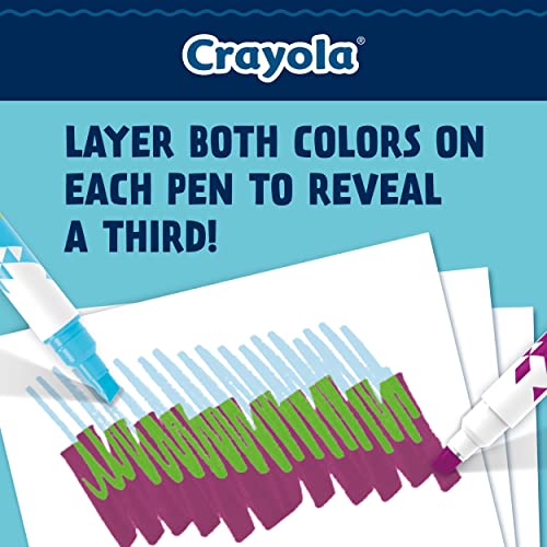 Crayola Color Changing Markers (8ct), No Bleed Markers for Adult Coloring, Dual Sided Marker Set, Cool Art Supplies, Gift for Teens - style: Color Change