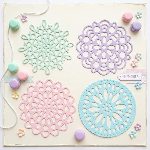 4pcs/lot Lace Round Frame Background Die Cuts for Card Making Scrapbooking - color: Silver-353round