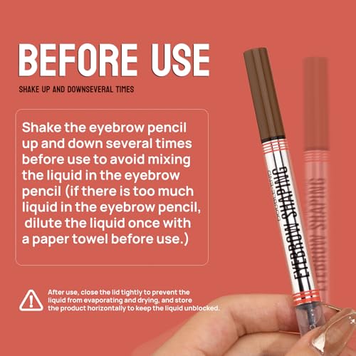 2-In-1 Brow Pen,4-Tip & Gel,Sets Brows,Liner,Beard,Hairline(3# Grey) - color: 3#Grey