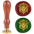 1" Badge Lion Wax Seal Stamp - Brass Head, Wooden Handle - Sealing Wax for Envelopes, Cards, Gifts - Clear, 1 Count - style: Badge Lion