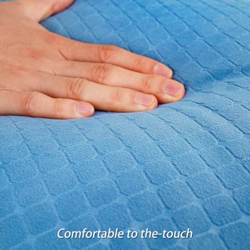 2-Pack 18x18 Inch Modern Square Decorative Throw Pillow Covers, Reversible Luxurious Velvet, Boho Farmhouse Cushion Covers for Couch, Bed, Living Room, Bedroom, Outdoor Home Decor (Blue) - color: Blue