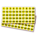 iSYFIX Yellow Consecutive Number Stickers, 1 to 100, 1 Inch, 1 Set - color: Yellow, size: 1-inch