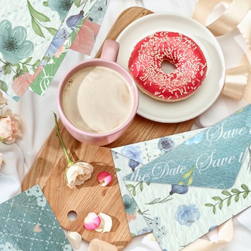 24 Sheets Blue Floral Pattern Scrapbook Paper, 11.8x11.8 Inch Double-Sided Print Decorative Craft Paper, Watercolor Flower Scrapbook Specialty Papers for Card Making Photo Album Decor - color: WW007FGSCLMG