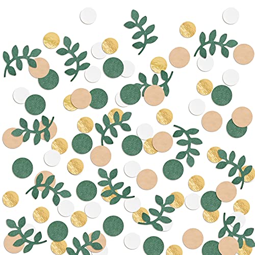 Letjolt Baby Shower Confetti Golden Green Table Decoration 210 pcs - color: Atrovirens
