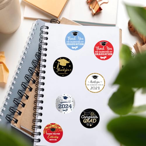 Pack 90 Pcs Thank You Stickers for Party Favors for Celebrating with Us Graduation Labels School Supplies Funny Cute Aesthetic Sticker Round Waterproof Small Vinyl Decals Bulk - color: Purple A24