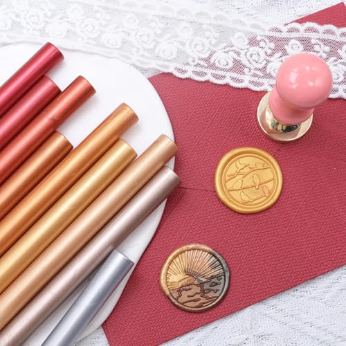 Gold Wax Seal Sticks, 30pcs Sealing Wax Sticks, HOSEALING Glue Gun Wax Seal Sticks for Wax Seal Stamp, Premium Sealing Wax for Wedding Invitations, Letter, Envelope (Mini Size) - color: Gold