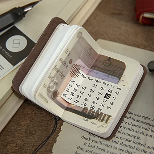 Yitexin 3 Colors Mini Size with Leather Cover and Strap, Refillable Personalized Tiny Travel Journal 1.9 x 1.3in(4.8 x 3.2cm), Blank Pocket Diary (Black, Coffee, Brown)