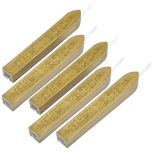 Yoption 5Pcs Lapis Lazuli Sealing Wax Sticks with Wicks for Wax Seal Stamp - color: Lapis Lazuli