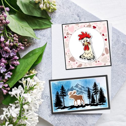 3 Set Funny Animals Clear Stamps Cut Dies Painting Stencils Set - style: Funny Animals