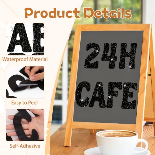 Bulletin Board Letters 74 PCS Glitter Letter Stickers Large 5 Inch, Black - color: Black, size: 5 Inch
