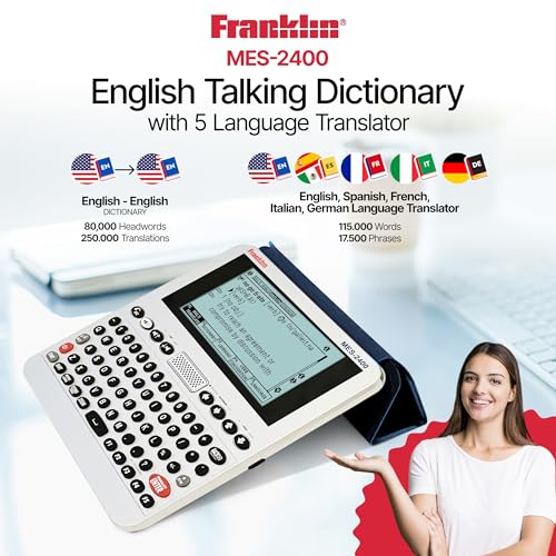 Franklin MES-2400 Digital Talking Dictionary, Multi-Language Translator, Talking Phrase Book & More