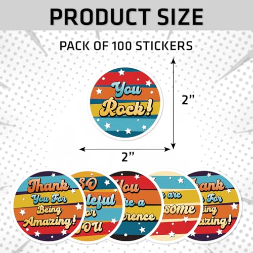 Pack 90 Pcs Appreciation Thank You Stickers for Party Favors Kids Girls Boys Students Classroom Supplies Funny Cute Aesthetic Sticker Round Waterproof Removable Vinyl Decals Bulk - color: Candy A17