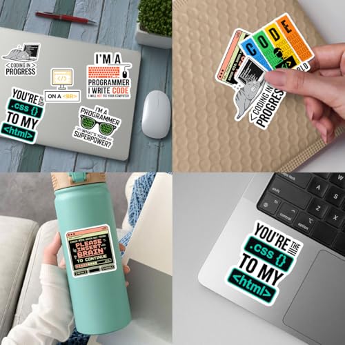 (12pcs-3in) Programmer Coder Sticker Funny Stickers Developer Humor Gifts - color: Developers Programmers 1