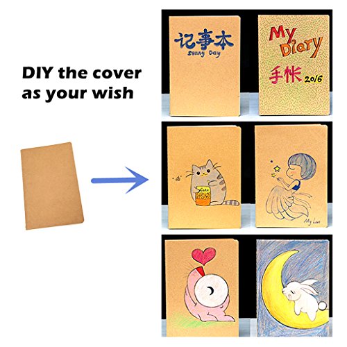 ALIMITOPIA 6 pack Notebook Brown Softcover Thread-bound Notebook Journal Diary Memo Notepad,A5 Size(5.5"X8.3"),30 sheets(Grid Pages) - size: A5 Size (Gridding Pages)