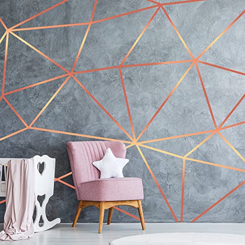 Zonon Rose Gold Washi Tape for Wall Decor Self Adhesive 5/10/15mm | Rose Gold Foil Pinstripe Tape, Mirror, 3 Widths Total 164 Yards, Easy to Apply for Furniture Car Arts Graphic Decoration - color: Rose Gold, size: 5/10/15mm