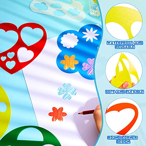 Epakh 16 Pcs Geometric Shape Stencils Set, 5.9 x 5.9 Inches, Elegant Style - color: Elegant Style, size: 5.9 x 5.9 Inches
