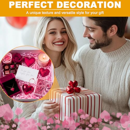Crinkle Cut Paper Shred Filler,1 LB Pink Shredded Paper for Gift Boxes Bags Basket Filler Decoration,Grass Cushion Paper Streamer Stuffing for Christmas,Valentines' Day,Mother's Day Gift Wrapping - color: Pink, size: 1 LB