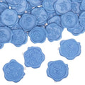 60 Pcs Wax Seal Stickers, Dusty Blue, 4 Flower Styles - color: 4 Flower Styles- Dusty Blue