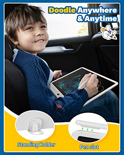 TEKFUN 15" LCD Writing Tablet Whiteboard Style, Large Reusable Writing Pad for Kids & Home, Electronic Note Board for Learning, Memo, and Daily Use, Screen-Free Drawing Tablet (White) - color: White, size: 15 Inch