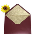 25 PCS Pearl Burgundy with Rose Gold glitter Envelopes A7 ,5.35 x 7.7 inches, Perfect for 5x7 Wedding Invitation Cards,Birthday Greeting RSVP Invite - color: Pearl Burgundy+Rose Gold glitter