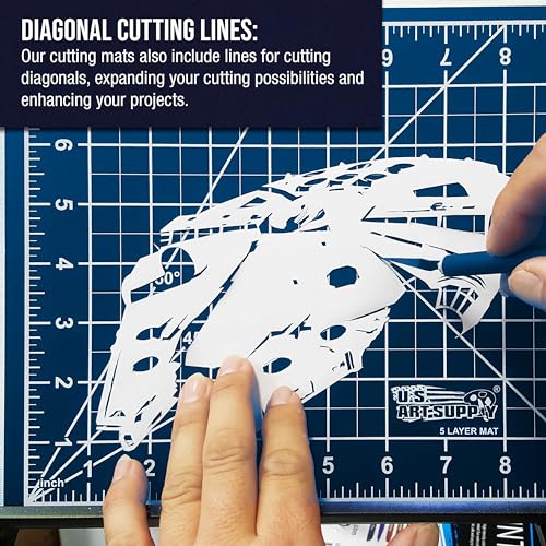 U.S. Art Supply 40"x60" Self-Healing Cutting Mat 5-Ply White/Blue - color: White/Blue