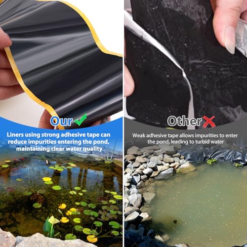 Pond Liner Seam Tape, Double Sided Butyl Rubber Tape Kit, Total 3" x 60'