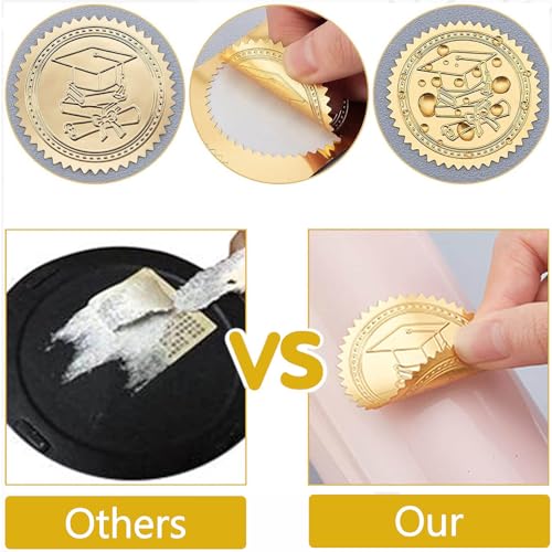 CRASPIRE 408pcs 2 Inch Crown Gold Foil Stickers VIP Word Star Gold Embossed Gold Certificate Seals Self Adhesive Waterproof Round Dot Medal Decoration Label for Gift Packaging Envelope Card Seal - style: VIP