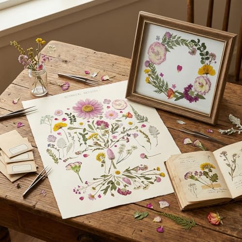Dried Pressed Flowers Real Natural - size: 75 pcs Dried Flowers