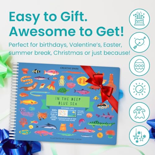 Cupkin Ocean Coloring & Sticker Activity Book | 500+ Stickers - color: Deep Blue Sea