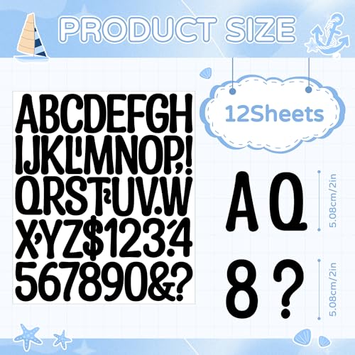 564 Pcs Letter Stickers Bulletin Board Letters for Classroom (Black,2 Inch) - color: Black, size: 2 Inch