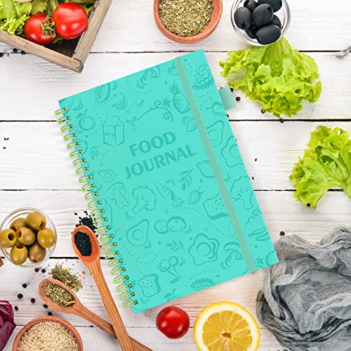 EPEWIZD Food Journal for Women Weight Loss Journal Wellness Meal Planner A5 Size Food Dairy Calories Counter Book Hardcover Workout Planner Tracking Progress Undated-Light Green