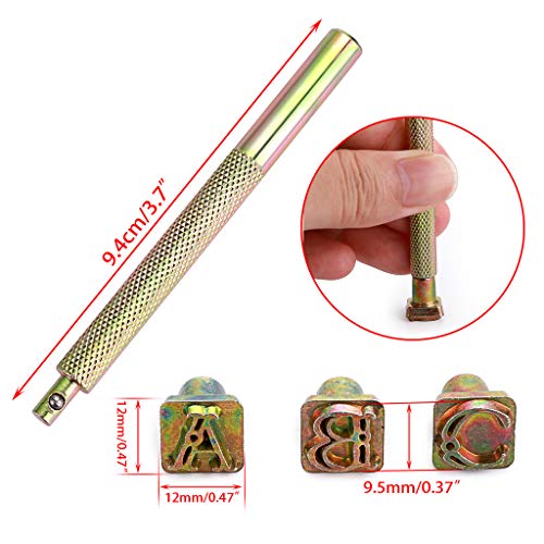 OwnMy 27PCS Leather Stamping Tools Kit, 9.5mm Capital Letters Stamps Set - size: 9.5mm - 27pcs