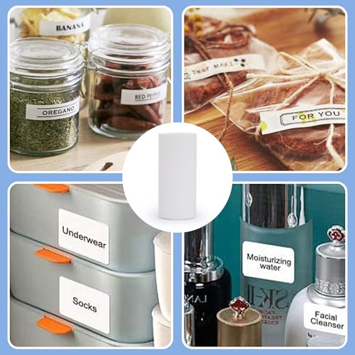 10 Rolls Mini Thermal Printer Sticker Paper Refill, 2.2inchx1inch Self-Adhesive White Sticker Rolls for Most Pocket Printers, Perfect for Notes, Photos, Lists, Journals