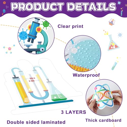 party greeting Science Bulletin Board Set Science is All Around Us Classroom Decoration Scientist Lab Paper Cutouts Bulletin Board Border for Wall Decor Teacher Must Haves Back to School Supplies - style: Science Around Us