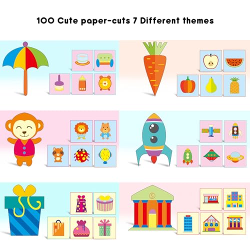 ASTARON 100 Pcs Paper Cutting Set with 2 Kids Safety Scissors