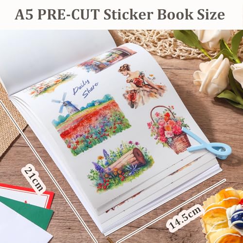 Snycler Sticker Book for Journal 20 Sheets Vintage PET Washi Stickers-6 - color: The Voice of Spring