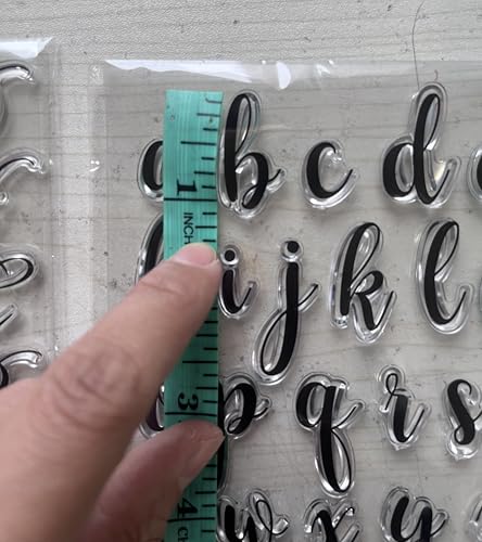 Letter and Number Clear Stamps Upper and Lower Case Letters Silicone Stamps with Stamp Block for Paper Crafting DIY Scrapbooking