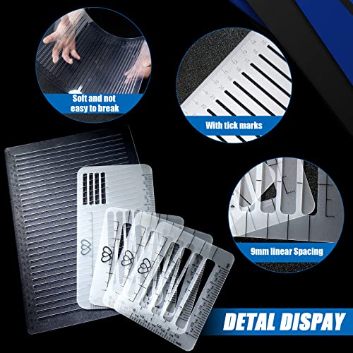 Teling 5 Pack Straight Line Stencil for Journaling, Stencil Templates Set