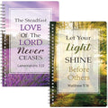 Xqumoi 2Pack A5 Natural Scenery Religious Spiral Notebooks - Bible Verses Notebooks, Ruled Lined Journal, Writing Notebooks, Inspirational Christian Christmas Gift, Sunday School Supplies - style: F-Forest Lavender