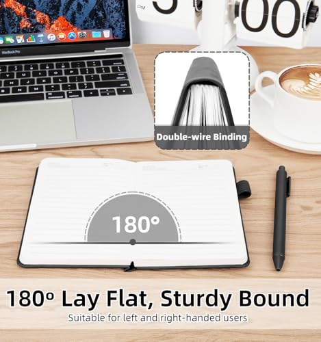 3 Pack Pocket Notebooks A6 Small Notebook Total 360 Pages 100 GSM | Journaling Notebooks For Note Taking Journals For Writing Mini Note Pads With Pen Holder Thick Paper - color: 3 Black