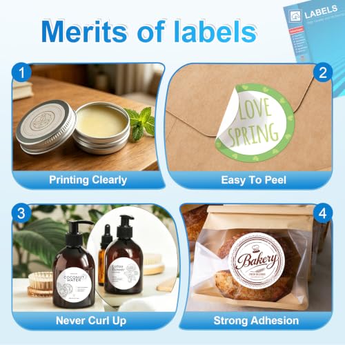 3 Inch Circle Sticker Labels, Round Printable Sticker for Laser Inkjet Printer, Shipping Tag, Warehouse Organizer, Promotional & Big Item Labels, (6 Labels/Sheet), 100 Sheets - size: 3 IN-100 Sheets(HB-C006)