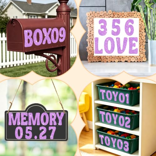 Bulletin Board Letters 74 PCS Glitter Letter Stickers Large 5 Inch, Purple - color: Purple, size: 5 Inch