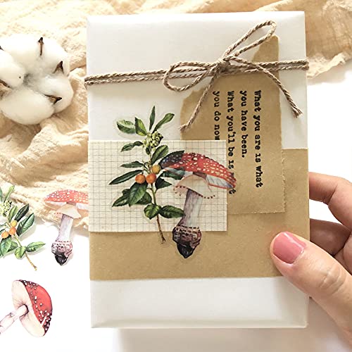 Mushrooms Plant Stickers Set(80 PCS) PET Transparent Vintage Nature Stickers for Scrapbooking Planner Journaling Wrapping DIY Crafts Cards Album Water Bottles Phone Cases Laptops - color: Vintage Mushroom & Plant